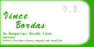 vince bordas business card